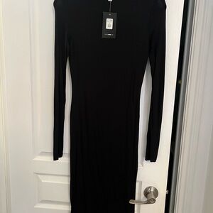 Fashion Nova Classic fitted Black Long Sleeve midi Dress